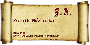 Zelnik Mónika névjegykártya